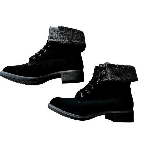 BU Collection Faux Suede Black Boots Sz 11 - Picture 9 of 9